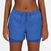 Pantalon de sport New Balance 2 In 1 Short 3 Inch pour femme - Blauw AGATE - Taille XL