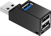 High Speed USB Splitter 3 poorten - Compacte USB Hub 3.0 / 2.0 - Verdeler Voor PC Laptop - Zwart