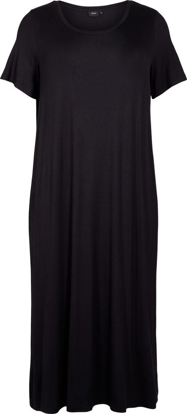 ZIZZI VFREJA SS 7/8 DRESS Robe Femme - Noir - Taille XXXL (63-64)