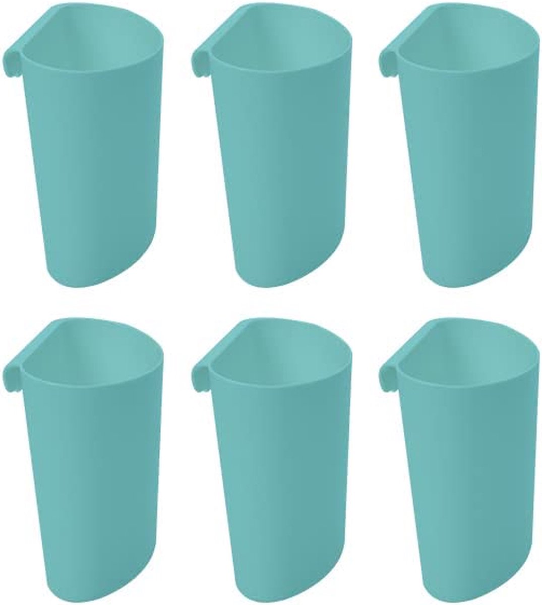 Hangbekers voor opbergwagen en bestekrek, 6 stuks opbergruimte Kleine hangende bekerhouders Multifunctionele afneembare opbergwagenaccessoires (blauwgroen)