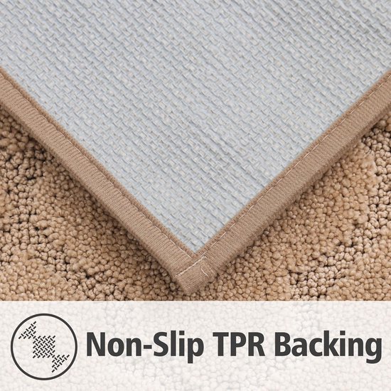 Paillasson d'intérieur 80 x 120 cm, doux, absorbant et anti-salissure, antidérapant, discret, tapis anti-saleté, lavable en machine pour porte arrière, entrée, couloir, cuisine, beige