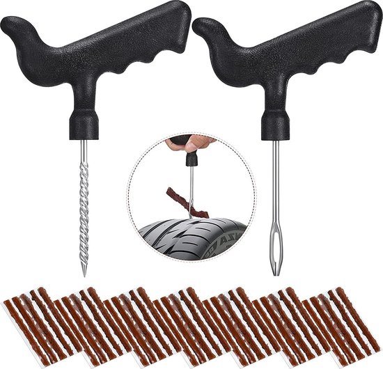 39-Delige Bandenreparatieset Tubeless - Complete Lekke Band Reparatie Voor Auto, Motor En Fiets