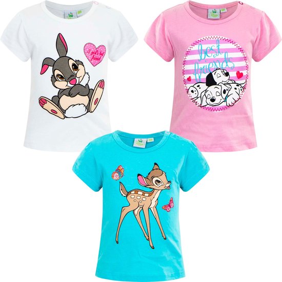 Disney Baby T-shirt - Set van 3 - Bambi / Stampertje / 101 Dalmatiers - maanden)