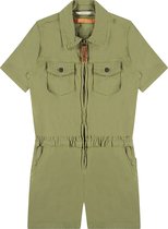 Stains and Stories girls jumpsuit short sleeve Meisjes Jumpsuit - olive - Maat 110
