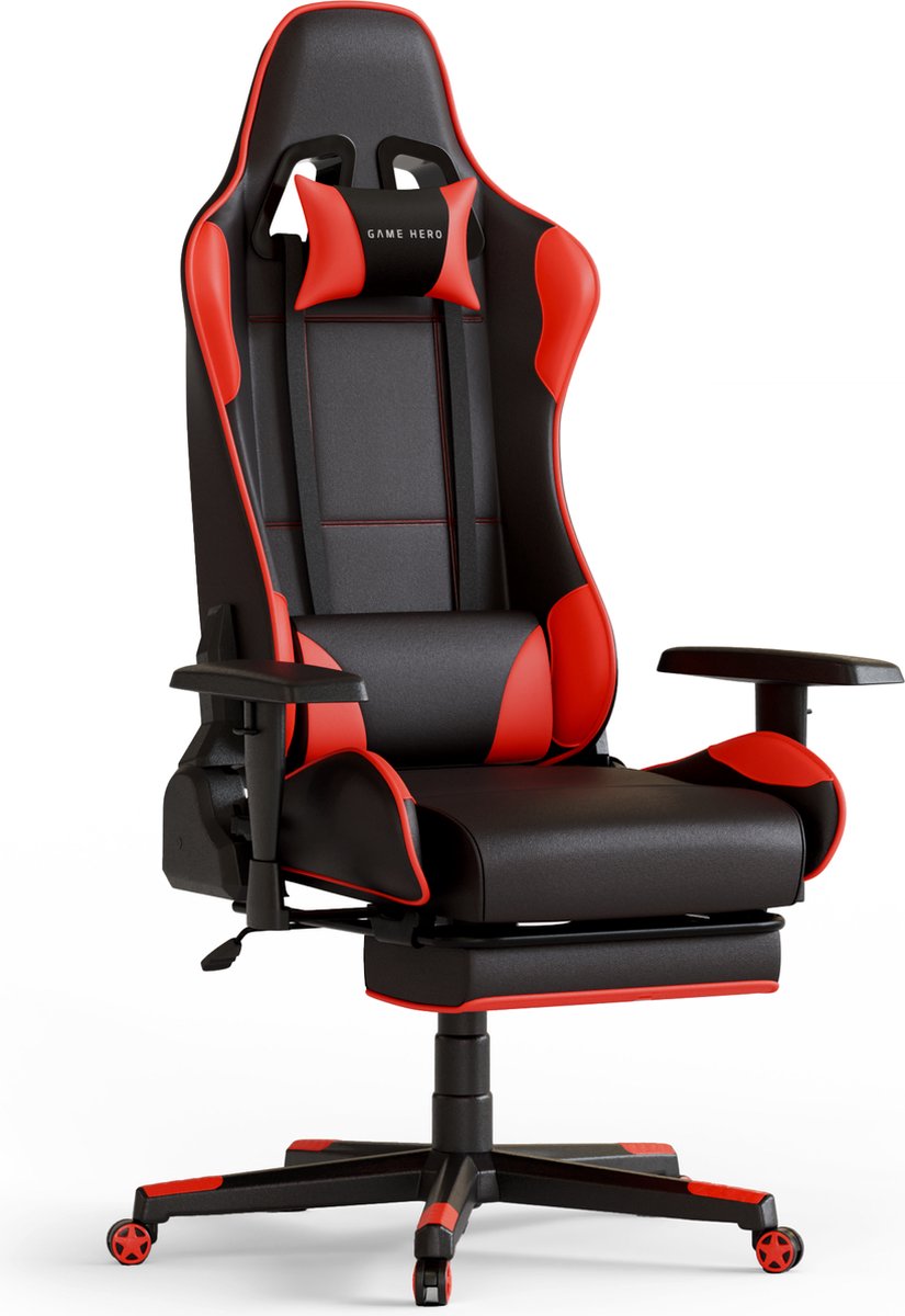 GAME Winner X1 Gaming Stoel met Voetsteun - Rood - afbeelding 2