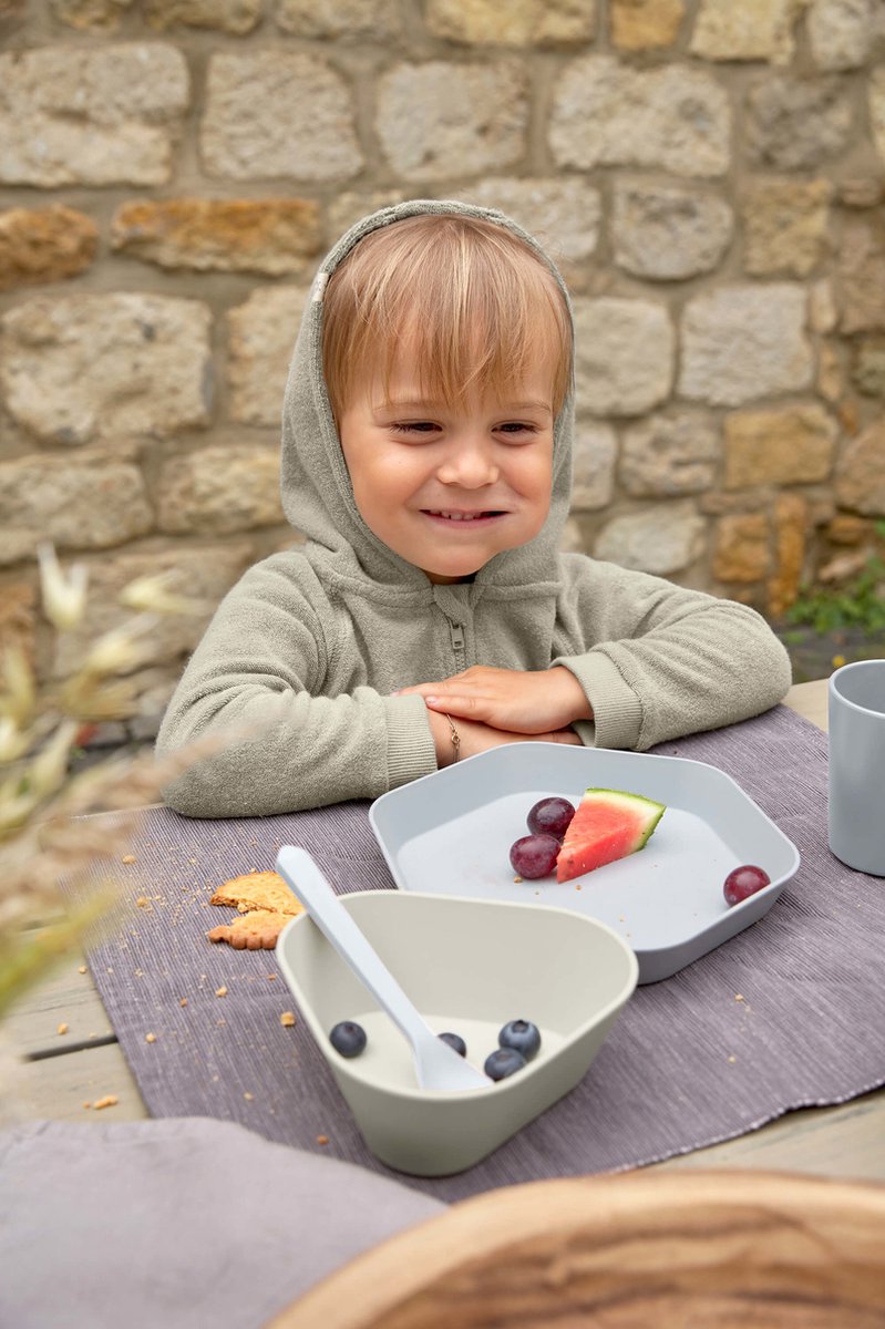 Lässig GEO - Kinderkom - Warm Grijs - BPA-vrij - Bio composiet - Kleurrijk servies