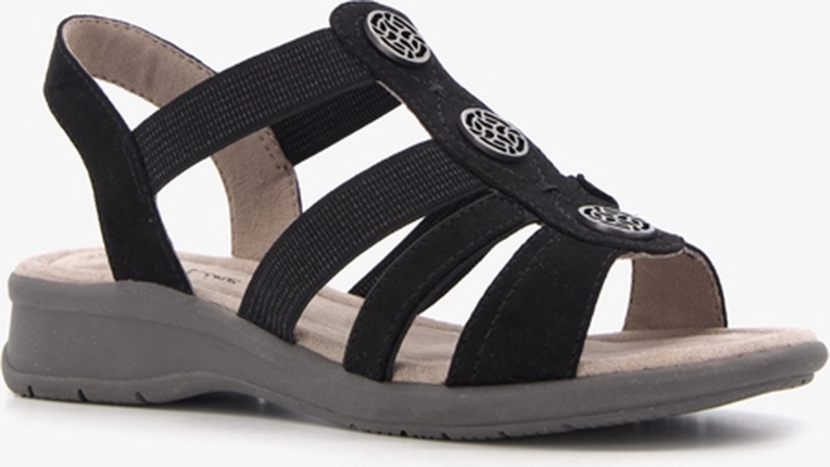 Softline dames sandalen met zilverkleurige knopen - Maat 37