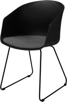 Chaise de salle à manger en plastique Artichok Hugo / Avec coussin d'assise - Zwart