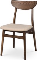 Chaise de salle à manger en bois Rodham chêne foncé - assise rembourrée beige