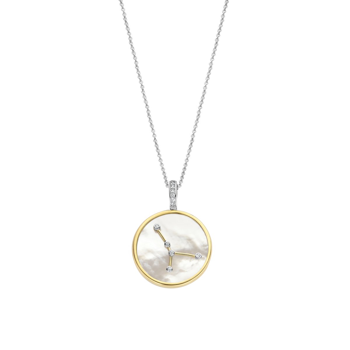 TI SENTO Dames Hanger - 925 zilver - Kreeft - Parelmoer met geel verguld - 6826CA