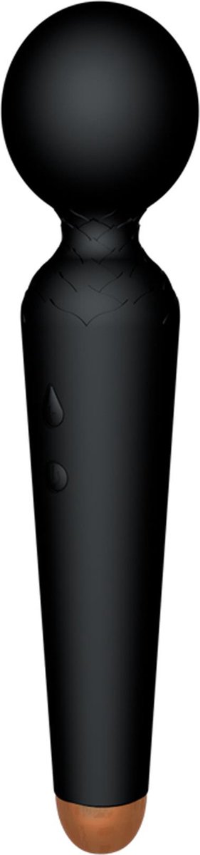 Bossoftoys - 22-00051 - Power wand Massager vibrator - 10 Functions - Silicone - 19,5 cm - dia 4 cm - Rechargeable - attractive Colour windowbox - Black