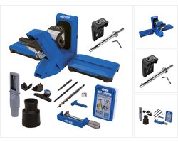 KREG Pocket Hole Jig 720 PRO pocket hole boorsjabloon ( KPHJ720PRO ) + plugboorsjabloon + basisstation + trapboor + bit + schroeven
