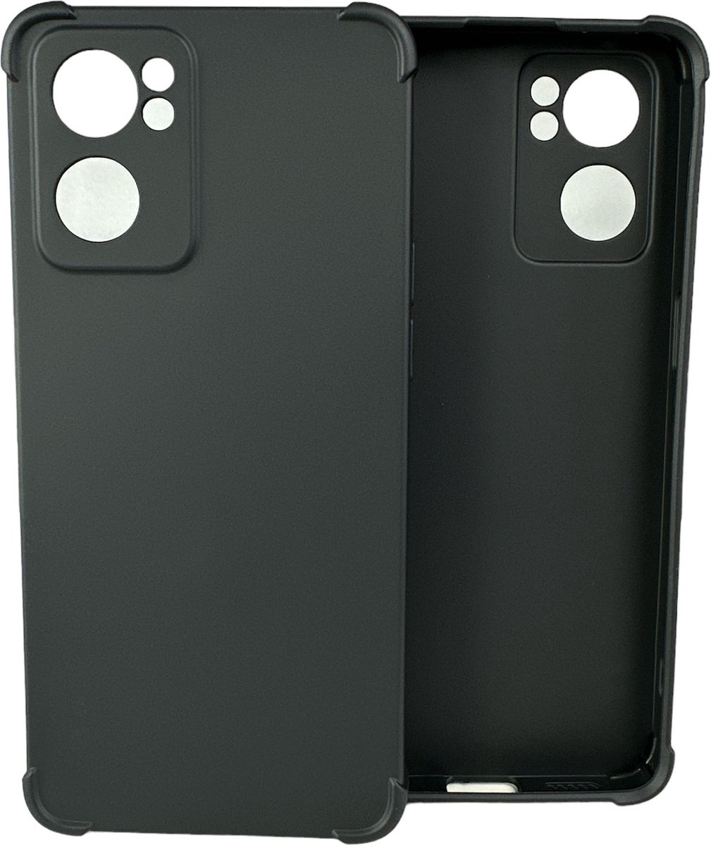 Shockproof Soft TPU hoesje Silicone Case Geschikt voor: Oppo Reno 7 5G - Zwart