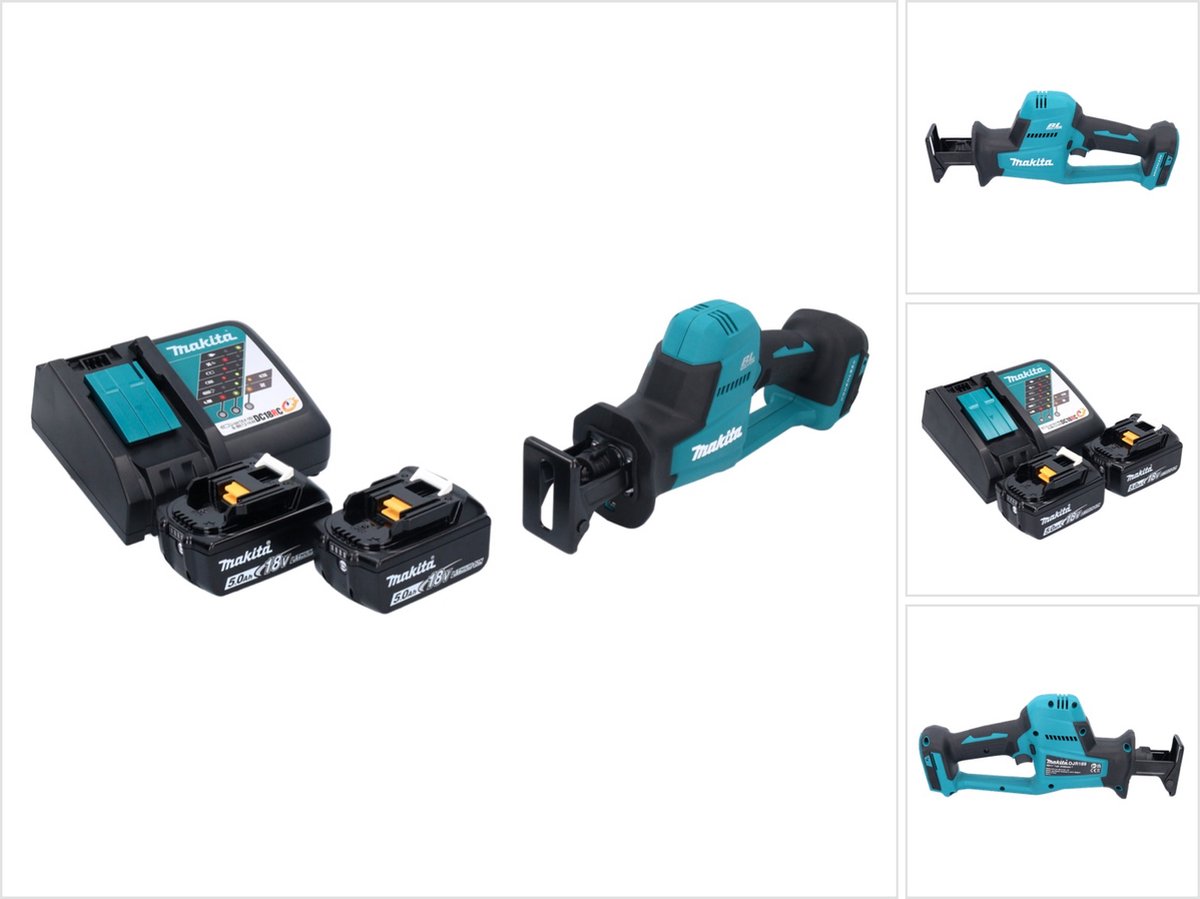 Makita DJR 189 RT accu reciprozaag 18 V borstelloos + 2x oplaadbare accu 5.0 Ah + lader