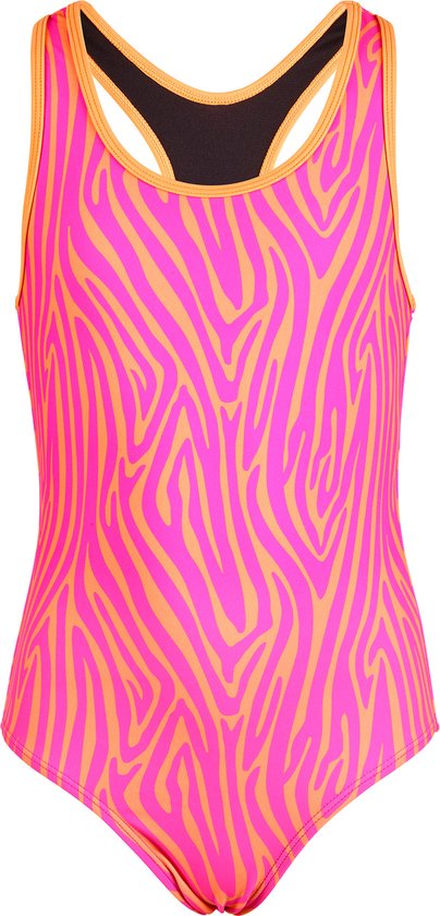 BECO zebra vibes - badpak voor kinderen - roze/oranje - maat 128