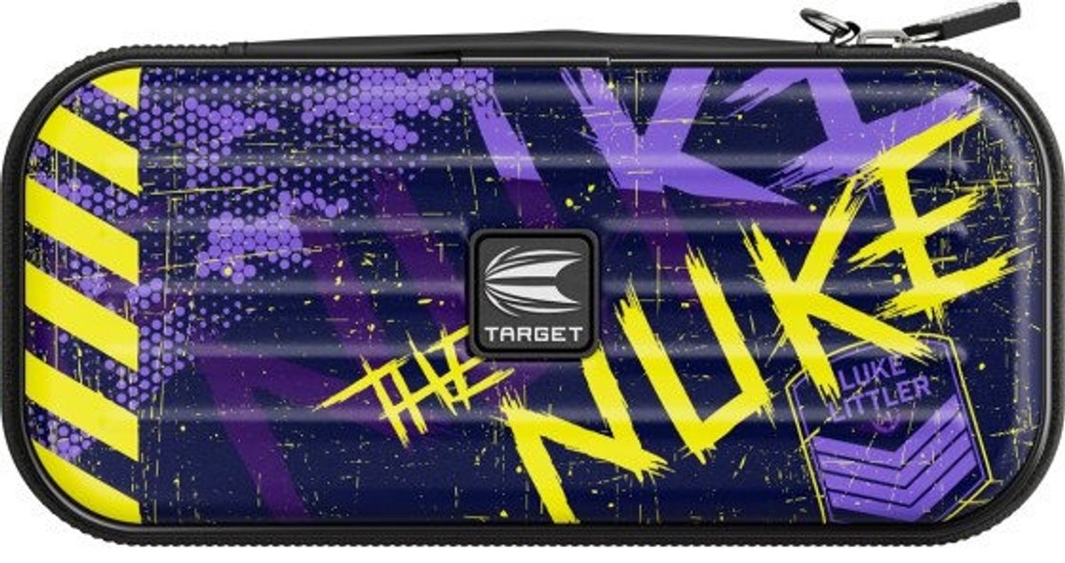Target Darts Luke Littler Takoma Wallet Regular - Dartkoffer voor 3 Darts - EVA Materiaal - Krasbestendige Voering - Paars Geel - 18.5 x 9 x 5 cm - Dartaccessoires Opbergvakken