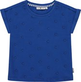 Stains and Stories girls shirt short sleeve Meisjes T-shirt - cobalt - Maat 116