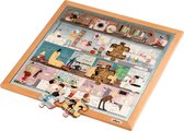 Educo Woordenschatpuzzel - Persoonlijke hygiene - Houten speelgoed - Houten puzzel - Educatief speelgoed - Kinderspeelgoed - 49 stukjes - 40x40