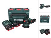 Metabo SXA 18 LTX 125 BL accu excenterschuurmachine 18 V 125 mm borstelloos + 2x accu 5,5 Ah + lader + metaBOX