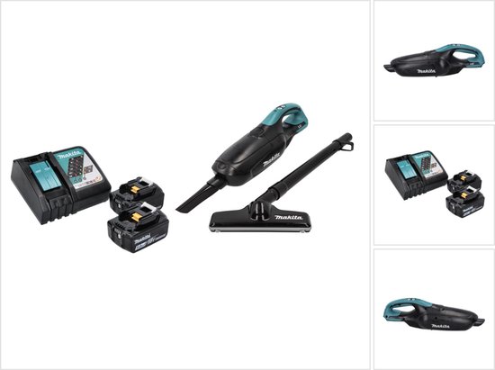 Makita DCL 182 RT B accustofzuiger 18 V zwart + 2x accu 5,0 Ah + oplader