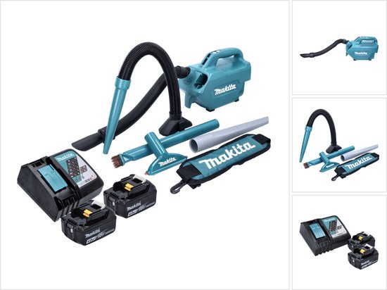 Makita DCL 184 RM accustofzuiger 18 V 54 mbar 0,5 l + 2x accu 4,0 Ah + oplader