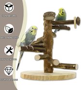 Support de perche en Houten Speelgoed pour Vogel, aire de jeux, oiseau, jouet pour perruche, taille environ 24.5x22x22 CM