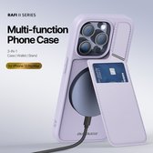 Dux Ducis Rafi II Mag geschikt voor Apple iPhone 13 Pro Max Purple geschikt voor MagSafe en pasjes houder RFID