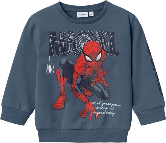 Foto: Name it nmmasist spider nreg sweat bru mar jongens trui maat 110