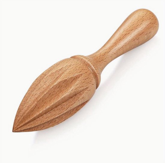 Citruspers Beukenhout - handpers - ergonomisch - limoen en citroen - citrussen persen - keukentool — afbeelding 3
