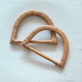 Rotan handvaten voor tas-half rond-naturel-15x10,5-cm-per paar-haken-macramé-breien-DIY tas