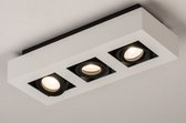Lumidora Plafondlamp 74485 - Plafonniere - XIRAX - 3 Lichts - GU10 - Zwart - Wit - Aluminium - ⌀ 36 cm