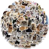 100 stuks Katten en Honden Stickers - Katten - Kitten - Dogs - Pups - Cartoon en Foto - Voor fiets, beker, laptop, schoolspullen, kamer, etc - School - Kinderen - Stickers - Plakken - Stikker - Cats and Dogs - Schattig - Meisjes - Bundel - Set