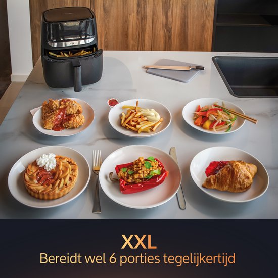 JAP Appliances Aspire - Airfryer - Inclusief 20 stuks bakpapier - Digitaal Kookboek - Grote XXL Heteluchtfriteuse - PFAS-vrij - Digitaal touchscreen - 1700W