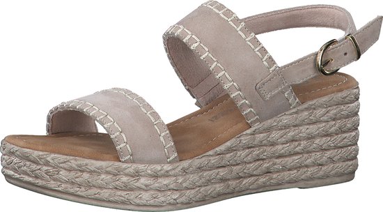 MARCO TOZZI premio Leather, Soft Lining and Feel Me Softstep Insole Dames Sandalen - NUDE - Maat 38