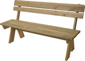 Tuinbank MCW-L66, houten parkbank, horecakwaliteit, massief hout 148cm ~ naturel