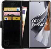 Rosso Element Book Case Wallet Hoes Geschikt voor Oppo Reno 10 Pro | Portemonnee | 3 Pasjes | Magneetsluiting | Stand Functie | Zwart