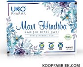 Ukko Pharma - Tisane mixte Mavi Hindiba | Tisane mélangée Chicorée bleue | Thee Minceur & Detox | Thé vert | Produit bien connu | Thé de perte de poids | Ajustement | Halal | 30 sachets |