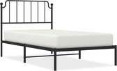 vidaXL - Bedframe - met - hoofdbord - metaal - zwart - 100x200 - cm