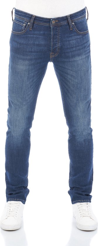 Jack & Jones Heren Jeans Broeken JJIGLENN slim Fit Blauw 30W / 34L Volwassenen Denim Jeansbroek