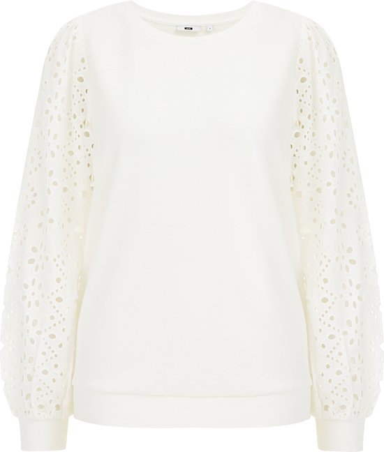 WE Fashion Dames sweater met embroidery anglaise