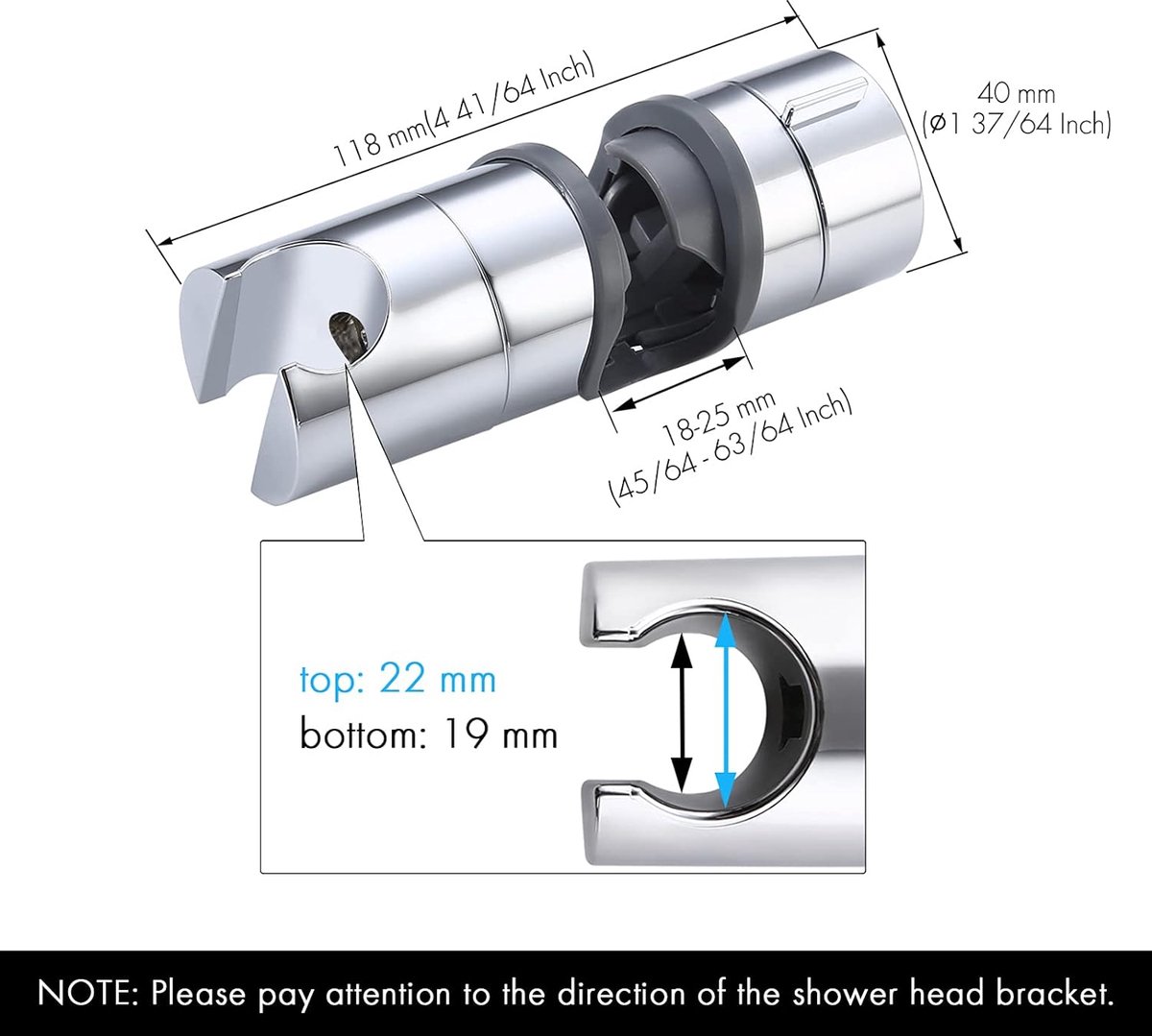 2 stuks douchehouder, universele zwarte douchekophouder voor 18-25 mm 2 stuks douchehouder, universele zwarte douchekophouder voor 18-25 mm