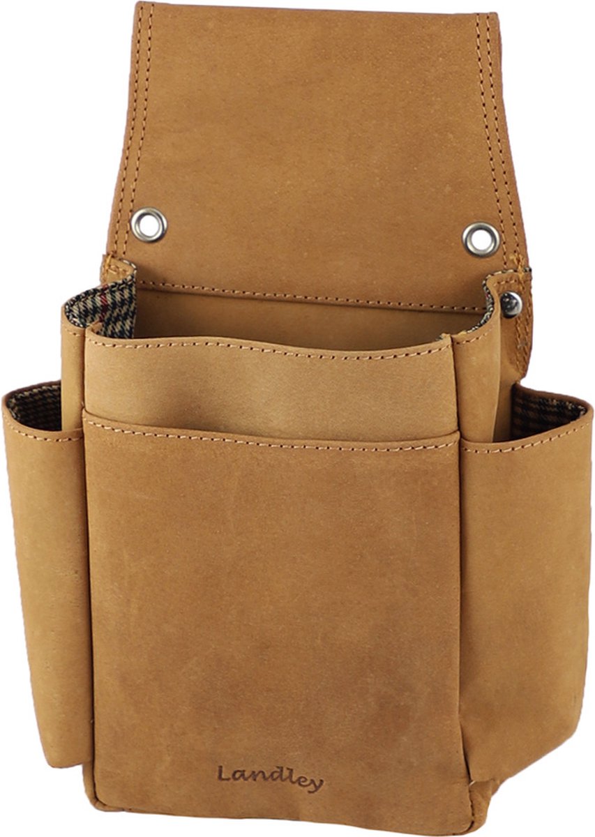 Landley Ruime Horeca Riem Holster - Geschikt voor Kelnerbeurs en Horeca Portemonnee - Vintage Hunter Leer - Cognac