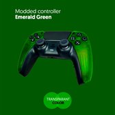 Manette Playstation 5 - Avant et arrière modifiés vert Emerald - Modded Dualsense - Convient pour Playstation 5 et PC