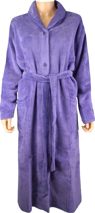 Robe de chambre longue femme fermeture bouton Violet - taille XXL