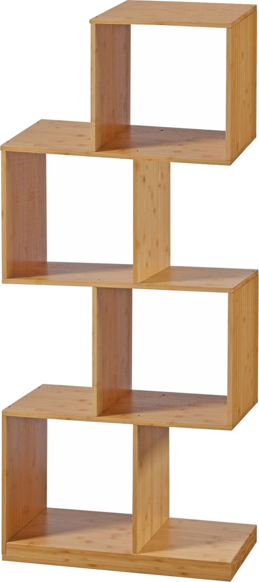 en.casa Boekenkast Gullspång schap 130x55x30 cm bamboe houtkleurig