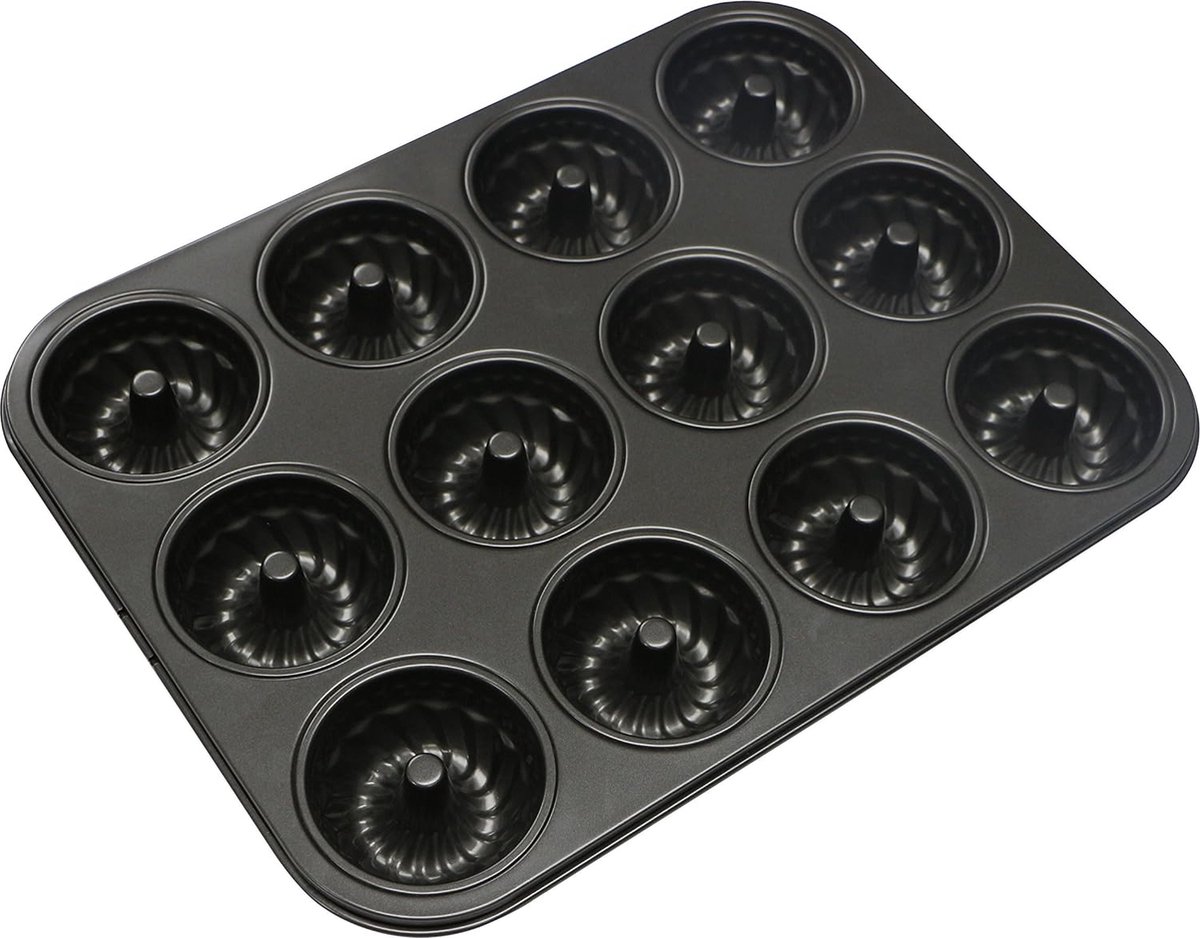 Mini tulbandvorm, 7 cm, tulbandvorm, anti-aanbaklaag, kleine 12-delige muffinvorm voor muffins, cupcakes, bronnies, cake, pudding