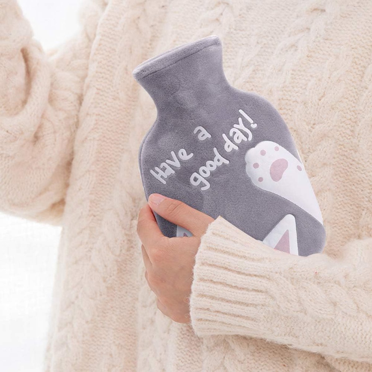 Goedkoopste warmwaterzak voor pijnverlichting, krampen, rug, hand, taille, bedwarmers, cadeau voor vrouwen, senioren en kinderen 350ml