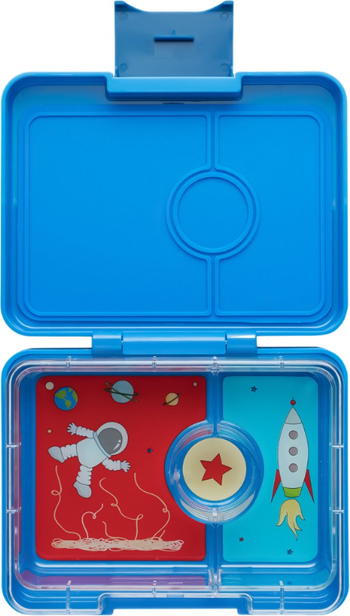 Yumbox Snack - lekvrije Bento box lunchbox - 3 vakken - Surf Blue / Rocket tray