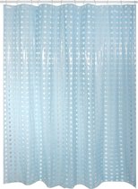 MSV Douchegordijn met ringen - blauw transparant - PVC - 180 x 200 cm - wasbaar - Voor bad en douche
