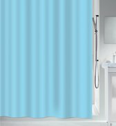 MSV Douchegordijn met ringen - lichtblauw - gerecycled peva kunststof - 180 x 180 cm - wasbaar - Voor bad en douche
